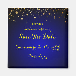 Royal Blue Quinceanera Speichern Sie das Date Magn Magnet