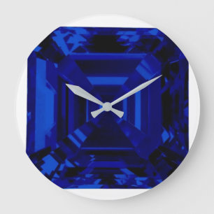 Royal Blue Rectangle Sapphire Blue Large Clock Große Wanduhr