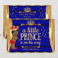 Royal Blue Red Drapes Prince Baby Shower Ethnic