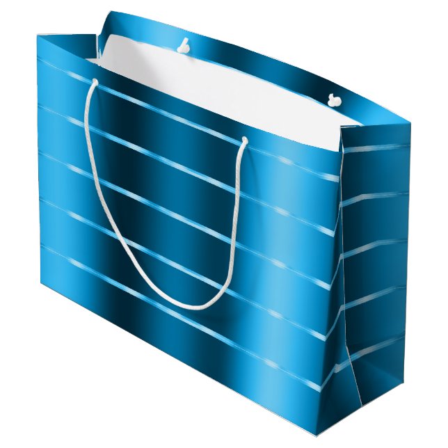 Royal Blue Ribbon Brautparty Große Geschenktüte (Rückseite Schrägansicht)