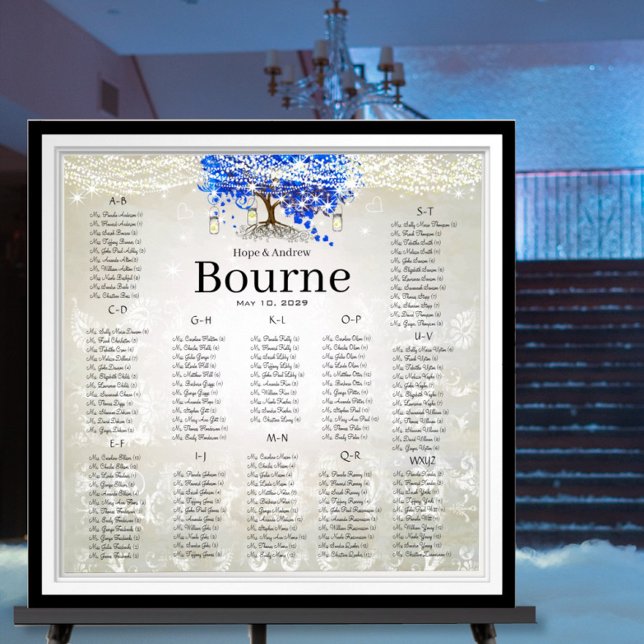 Royal Blue Romantic Heart Leaf Tree Poster (Von Creator hochgeladen)