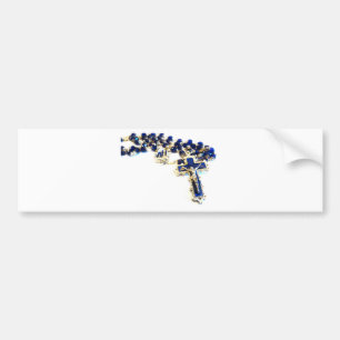 Royal Blue Rosary Autoaufkleber