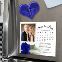 Royal Blue Rose Calendar & Foto Rett Date Magnet