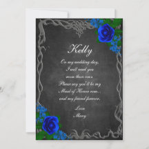 Royal Blue Rose Chalk Board Fall Trauzeugin