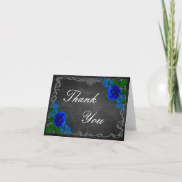 Royal Blue Rose Chalk Board Hochzeit im Herbst Dankeskarte