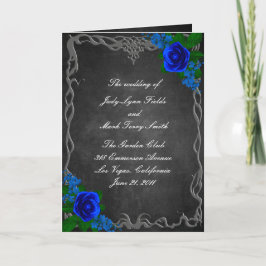 Royal Blue Rose Chalk Board Hochzeit im Herbst Pro Dankeskarte