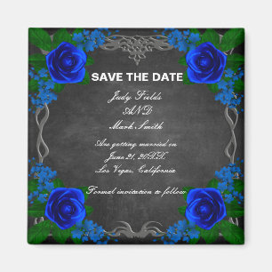 Royal Blue Rose Chalk Board Hochzeit speichern das Magnet