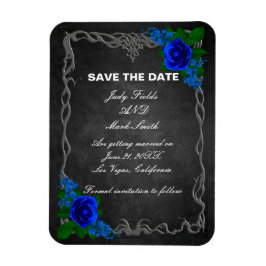 Royal Blue Rose Chalk Board Hochzeit speichern das Magnet