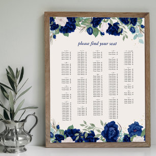 Royal Blue Rosen Alphabetische Sitzordnung Poster