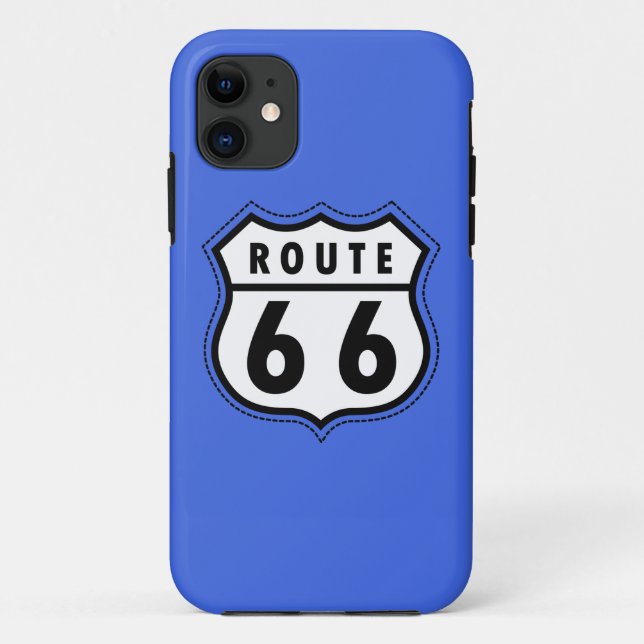 Royal Blue Route 66 Road Sign Case-Mate iPhone Hülle (Rückseite)