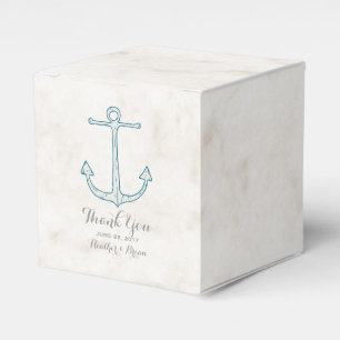 Royal Blue Rustic Anchor Wedding Geschenkschachtel
