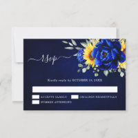 Royal Blue Rustic Sonnenblume Moderne Blumenhochze