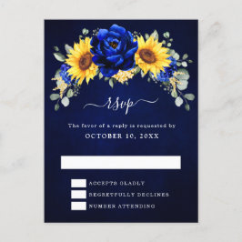 Royal Blue Rustic Sonnenblume Moderne UAWG Pos Postkarte