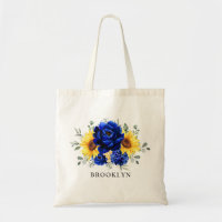 Royal Blue Rustic Sunflower Bridesmaid Geschenk