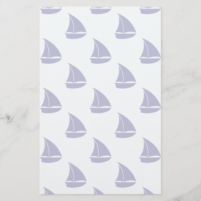 Royal Blue Sailboat Pattern Briefpapier (Vorderseite)