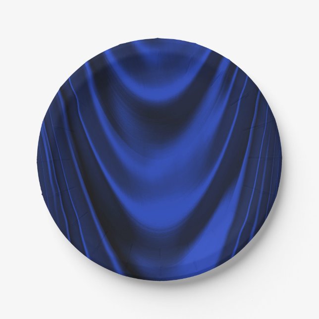Royal Blue Satin Pappteller (Vorderseite)