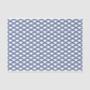 Royal Blue Seigaiha Pattern Seidenpapier