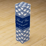 Royal Blue Seigaiha Pattern Wedding Vielen Dank Wein-Geschenkverpackung<br><div class="desc">Königlich blaues Seigaiha-Muster. Royal blue seikaiha japanese Muster. Hochzeit Danke Weingeschenkschachteln.</div>