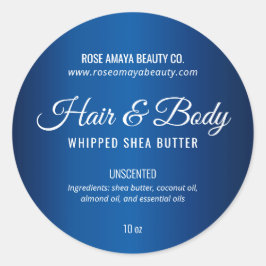 Royal Blue Shea Butter Wellness-Center Beauty Prod Runder Aufkleber