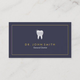 Royal Blue Shiny Tooth Zahnerstellung Terminkarte