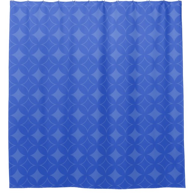 Royal Blue Shippo Muster Duschvorhang (Vorderseite)