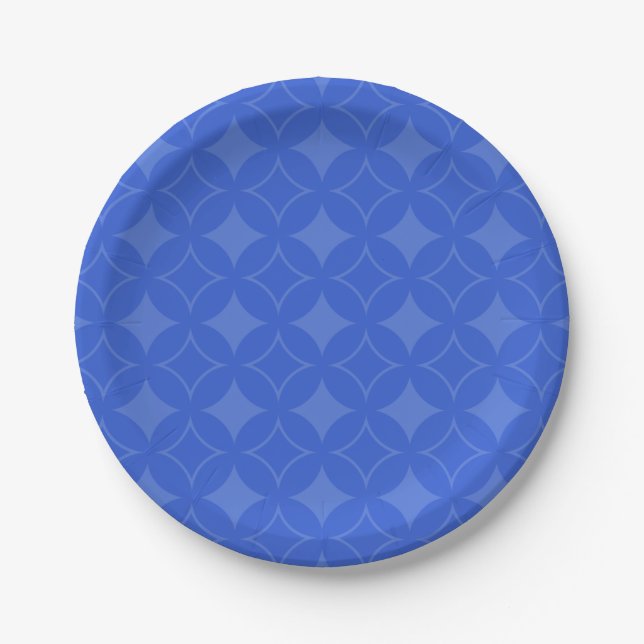Royal Blue Shippo Muster Pappteller (Vorderseite)