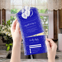 Royal Blue Silver Ballons Glitzer Geburtstag uAwg