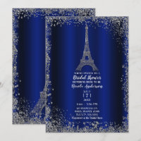 Royal Blue Silver Eiffel Tower Chic Brautparty