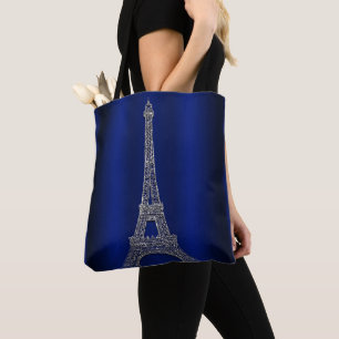 Royal Blue & Silver Eiffel Tower Paris Modern Glam