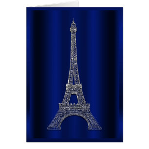 Royal Blue & Silver Eiffel Tower Paris Vielen Dank