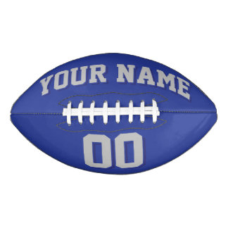 ROYAL BLUE SILVER GRAY UND NAVY Custom Football