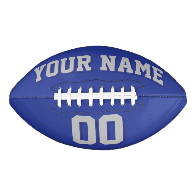 ROYAL BLUE SILVER GRAY UND NAVY Custom Football (Vorderseite)
