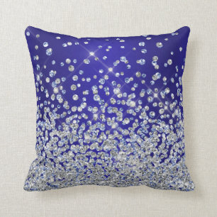 Royal Blue Silver Hübsch Sparkle Kissen