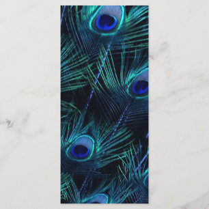 Royal Blue Silver Peacock Weddingprogramme Programm