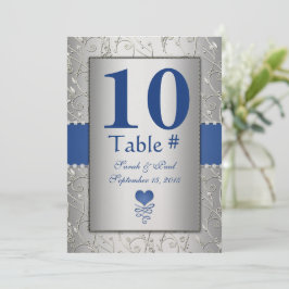 Royal Blue Silver Swirl Wedding Einladung