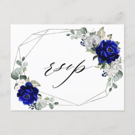 Royal blue Silver White Geometric UAWG Postkarte