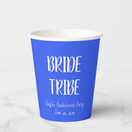 Royal Blue Simple Color Wedding Bribe Stamm Pappbecher