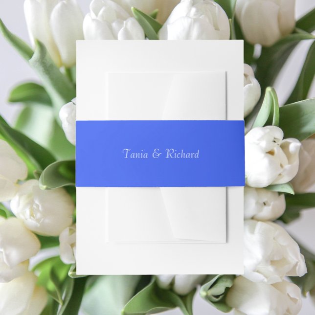 Royal Blue Simple Styliden Name Wedding Einladungsbanderole (In Situ Wedding)