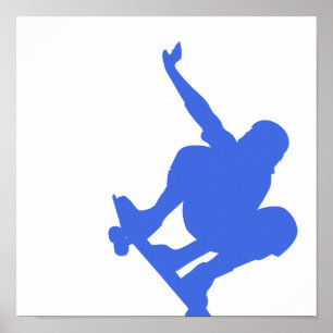 Royal Blue Skateboarding Poster