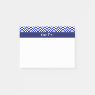 Royal Blue SLg Zickzack Navy Name Monogram Post-it Klebezettel