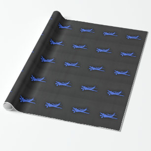 Royal Blue Small Flugzeug Geschenkpapier