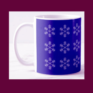 Royal Blue Snowflake Kaffeetasse