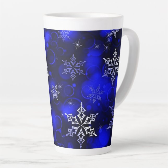 Royal Blue Snowflake Motif Milchtasse (Rechte Ecke)