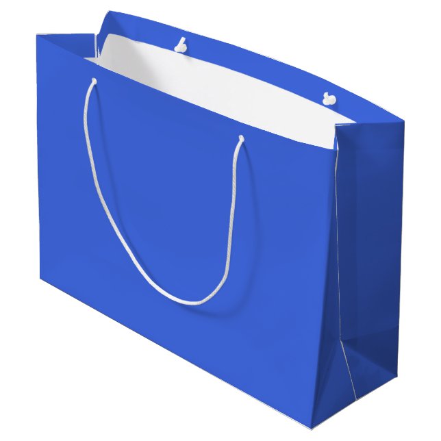 Royal Blue Solid Color | Classic | elegant Große Geschenktüte (Rückseite Schrägansicht)