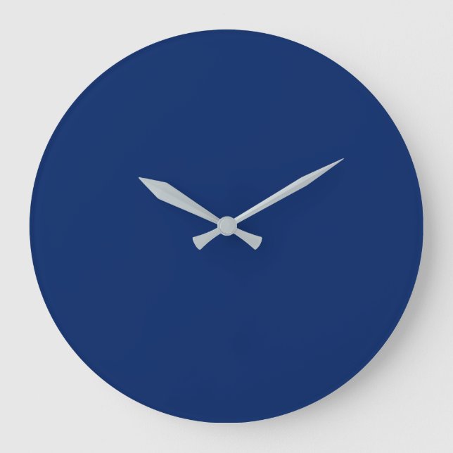 Royal Blue Solid Color Große Wanduhr (Vorderseite)