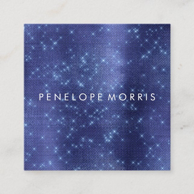 Royal Blue Sparkle Glitzer Beauty Stylist Quadratische Visitenkarte (Vorderseite)