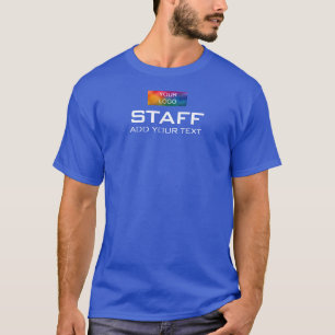 Royal Blue Staff Member Double Sided Custom Men T-Shirt