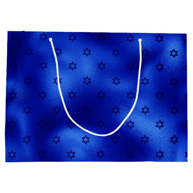Royal Blue Star von David Hanukkah Große Geschenkt Große Geschenktüte (Rückseite)
