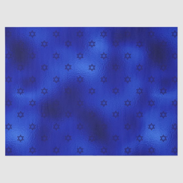 Royal Blue Star von David Hanukkah Tissue Paper Seidenpapier (Vorderseite)