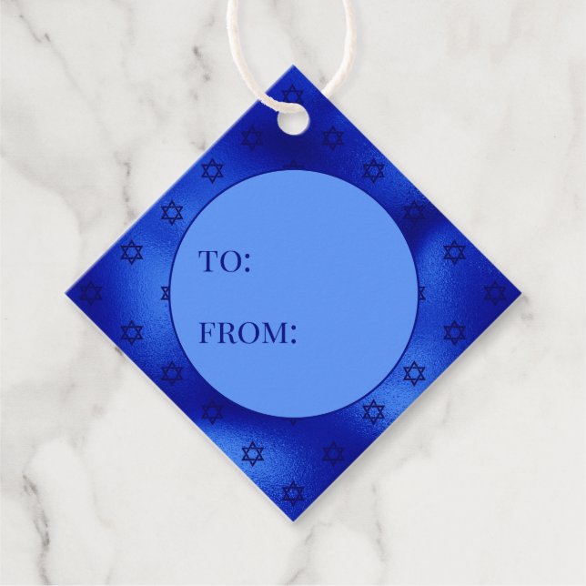 Royal Blue Star von David Hanukkah zu From Favor T Geschenkanhänger (Vorderseite)